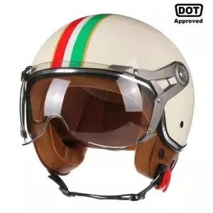 3/4 오픈 페이스 오토바이 레트로 헬멧 빈티지 헬기 Capacete De Moto Bike Cascos 스쿠터 남성용 여성용