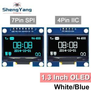 TZT OLED 디스플레이 모듈 1.3 인치 SPI/IIC I2C 통신 화이트 및 블루 컬러 128x64