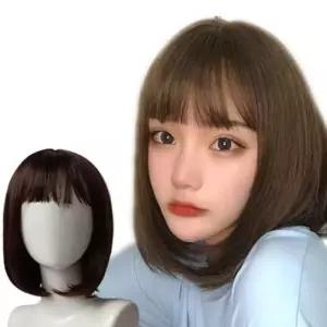 일자앞머리단발가발 여자가발 여자통가발 정수리가발 헤어뽕