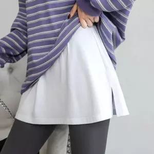 여성 밴딩 스커트 레이어드 여자 치마 흰 색 화이트