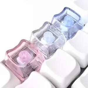 10/20개 PBT 1U PC 블랭크 키캡 MAO 프로파일 DIY 무각인 귀여운 고양이 모양 투명 MX 스위치 키보드용