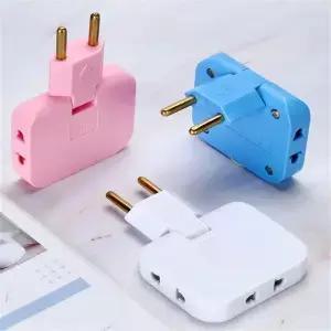 EU 플러그 3 AC 콘센트 POWER LOGIC 스트립 다중 1 변환 확장 전기 소켓 180 회전식 충족 어댑터