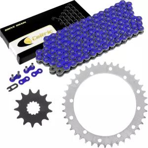 야마하 랩터 660R Yfm660R 2001-2005와 호환되는 칼트릭 블루 드라이브 체인 및 스프로킷 키트