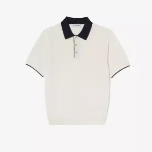 라코스테 LACOSTE 남성립조직 카라 연사 반팔 폴로 스웨터PH943E-56G XFJ크림 506722