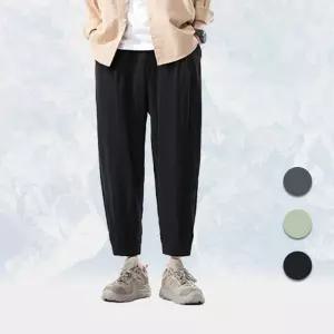 뮤 여름 남자바지 와이드팬츠 통넓은 테이퍼드핏 배기 밴딩 편한 쿨링