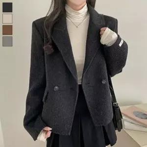 미디 출퇴근 여성모직코트 현장근무복 코트 클래식 빅카라 사무실 자켓