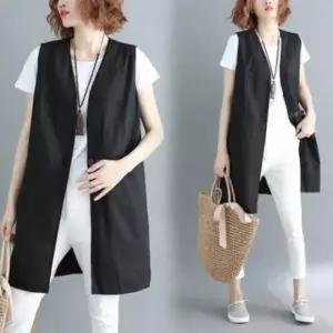 여름조끼 F70430 롱조끼 베스트 노카라 세련된 빅사이즈조끼 마조끼 Vest