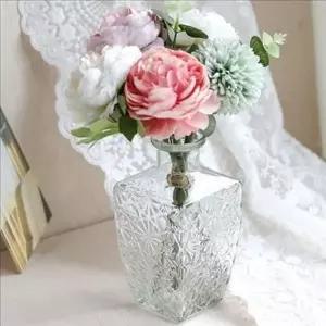 인테리어 유리 화병 홈데코 빈티지 화병 장식용 식탁 투명 거실