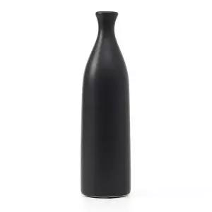 플로란스 도자기 꽃병 26cm 블랙 도자기화병 인테리어꽃병