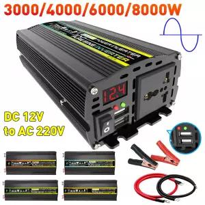 인버터 DC 12V/24V에서 AC 110V/220V로 변환 3000W/4000W/6000W/8000W 차량용 인버터 컨버터 파워뱅크 LED