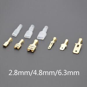 100pcs/50pcs 22-16 AWG 0.5mm2-1.5mm2 2.8/4.8/6.3mm 스페이드 압착 단자 용 전기 절연 슬리브 와이어 커
