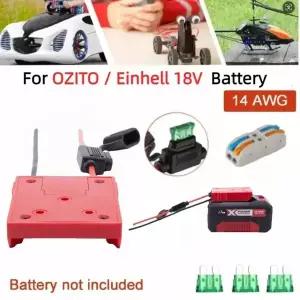 DIY 배터리 파워 휠 어댑터 커넥터 OZITO Einhell 18V 리튬 배터리 스위치 포함 파워 휠 업그레이드용 14 A