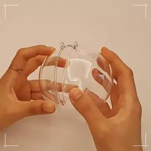플라스틱볼 캡슐 행잉 크 아릴 투명 4개 관공서 9cm 추첨 뽑기 트리장식 둥근 구 원형 빈 학교