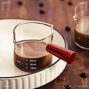 샷잔 75ml 커피 에이치와 홈카페 유리컵 에소프레소 밀크 내열유리 바리스타용품 원두커피