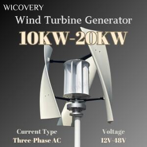 20KW 수직 축 풍차 12v 24v 48v 풍력 터빈 영구 Maglev 발전기 태양 전지 패널 인버터 배터리와  에너지