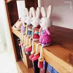 앉은 대 미니어처 토끼 4P세트 인테리어소품 엔틱
