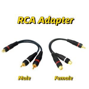 2RCA-1 암-수-암 분배기 케이블 오디오 변환기 스피커 골드