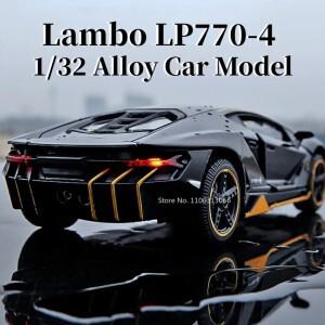1:32 합금 람보 LP770-4 슈퍼 스포츠카 모델 장난감 레이싱 리프팅 테일 고무 타이어 도어 오픈 다이캐스트