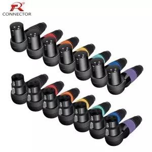 1pc 3Pin XLR 남성/여성 잭 커넥터 마이크 케이블 직각 90도 오디오 와이어 스피커 시스템 라디오 방송국