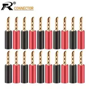 20pcs 4 오디오 스피커 나사 바나나 플러그 커넥터 빨간색 검정색 유형 케이블 와이어 핀