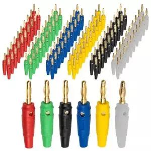 20pcs 4 바나나 플러그 뮤지컬 스피커 케이블 와이어 핀 커넥터 순수 구리 금도금