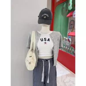 매장정품 WHO.A.U 후아유 Steve R-neck Cable ShortSleeve Cardigan WHCKG2412F WHCKG2412F008 1986046