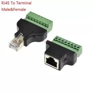 하이 퀄리티 RJ45나사 터미널 어댑터 수/암8 핀 커넥터 스플리터 CCTV DVR 액세서리 1 개