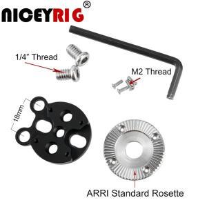 NICEYRIG 핸들 ARRI 로제트 마운트 어댑터, 카메라 케이지 우드 그립 리그, 1/4 인치 M2 나사, DSLR 케이스