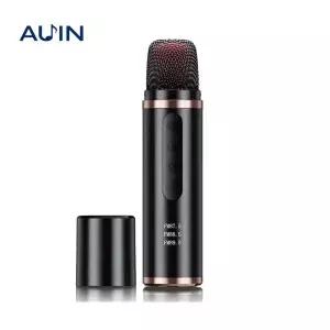 AUIN 휴대용 차량용 미니 블루투스 노래방 마이크 플레이어 노래 녹음 라이브 방송 장비 FM 무선