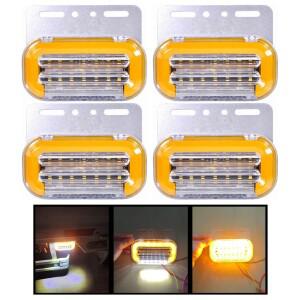 4Pcs 12V 24V 화물 조명 트럭 사이드 라이트 LED 마커 트레일러 클리어런스 램프 용 주차 동적 회전 신호
