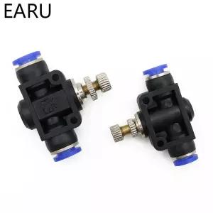 공압 공기 흐름 조절기 4mm 6mm 8mm 10mm 12mm OD 호스 튜브 가스 흐름 조절 밸브 커넥터 피팅 공기 속도