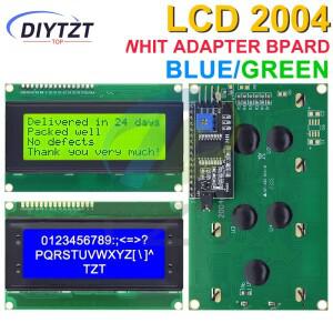 LCD2004+I2C 블루/그린 스크린 HD44780 문자 LCD /w IIC/I2C 시리얼 인터페이스 어댑터 모듈 (아두이노용)