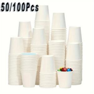 50/100PCS 일회용 작은 종이컵 시음 커피 캔디 주스 홈 슈퍼마켓 휴일 파티 활동에 적합