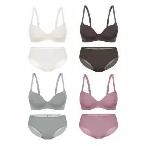 WONDERBRA [4PACK] 일체형 볼륨몰드 노와이어 브라팬티 세트 2360714