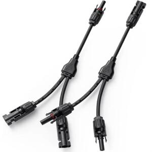 2Y 지점 병렬 연결 30A 1000V 전기 태양 커넥터 광전지 2pcs 패널 케이블 와이어