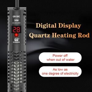 SUNSUN 수족관 잠수정 히터 물고기 탱크 석영 유리 LCD 디스플레이 220V 디지털 가열 막대 일정한 온도 제