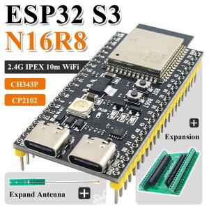 확장 어댑터 키트가 포함된 ESP32 S3 개발 보드 2.4G Wifi BT 모듈 ESP32-S3-1 N8R2 N16R8 44Pin Type-C