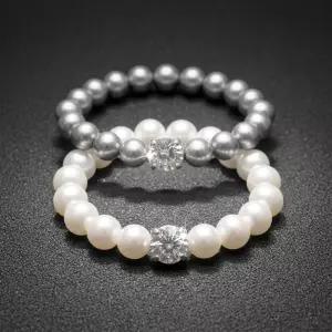 3mm 스몰 백진주 흑진주 지르코니아 포인트 우정템 반지