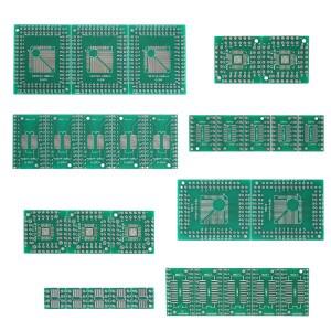 330PCS SMD-DIP 어댑터 PCB 키트 FQFP32-100 QFN48 SOP8 16 24 28 SMT 변환기 회로 기판 세트용 6가지 유형