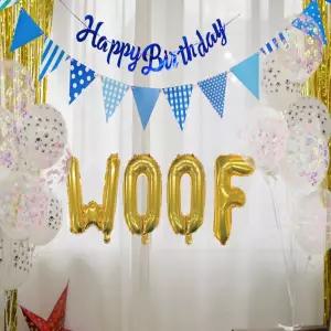 펫 우프 삼각 가랜드 풍선세트 생일가랜드 생일풍선