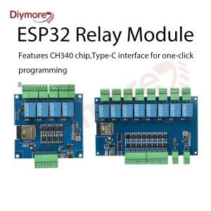 ESP32 RS485 Modbus Wifi 블루투스 릴레이 옵토커플러 절연 모듈 타입 C 4/8 채널 DC 9-24V