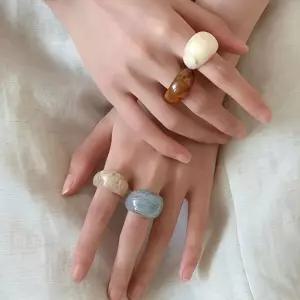 (쓰러담아) 호마이카 반지 아크릴 투명 링 볼드 가을