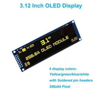아두이노 C51 용 병렬 SPI 납땜 핀, 3.12 인치 OLED 디스플레이, 256x64 SSD1322 드라이버 그래픽 LCD 모듈