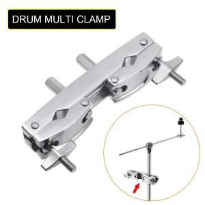 드럼 멀티 클램프 합금 은빛 퀵릴리즈, 조정 가능 구성, 부품용 심벌 스탠드 마운트 거치대, 2 홀