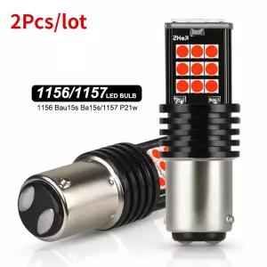 자동차 방향지시등 브레이크 테일 백업 레드 라이트 Led 1156 Bau15s 전구 3030S Canbus 1157 Led Bay15d P