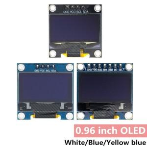 아두이노용 OLED LCD 디스플레이 모듈, 0.96 인치 SPI IIC I2C, 화이트, 블루, 옐로우, 128x64