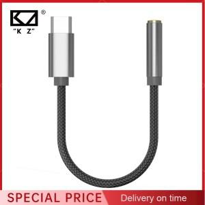 KZ AM01 C타입-3.5mm 오디오 어댑터, 32 비트, 384kHz Hi-Fi DAC  IC 앰프, 듀얼 칩 이어폰 케이블, 캐스터