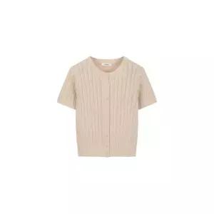 POLHAM 여성) 린넨 라운드케이블 반팔 가디건_PHG2EC2020 627688