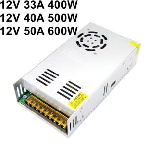 DC 12V 스위칭 전원 공급 장치 50A 600W 40A 500W 400W 레귤레이터 Led 스트립 램프 빛에 대 한 110V 220V AC 감시 소스 어댑터