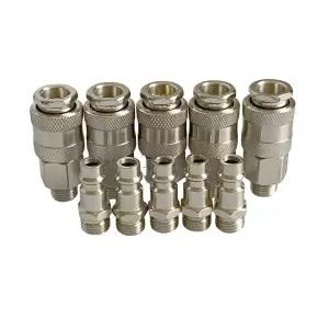5Pcs EU 유형 공압 피팅 커넥터 PM20 SM20 공기 압축기 용 G1/4 BSP 수나사 포함